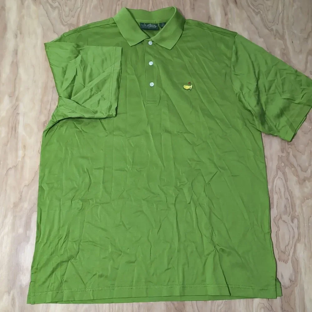 Amens Corner Men's L 60's Two Ply Double Mercerized Augusta Masters Polo Green - Picture 2 of 5